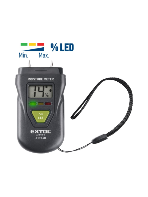 EXTOL CRAFT 417440 vlhkoměr pro měření vlhkosti dřeva, omítky a podobných materiálů